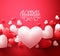Alentine Hearts Background Floating with Happy Valentines Day Greetings