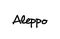 Aleppo city handwritten word text hand lettering. Calligraphy text. Typography in black color