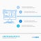 Alert, antivirus, attack, computer, virus Infographics Template for Website and Presentation. Line Blue icon infographic style