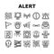 alert attention signal caution icons set vector