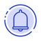 Alert, Bell, Notification, Sound Blue Dotted Line Line Icon