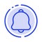 Alert, Bell, Notification, Sound Blue Dotted Line Line Icon