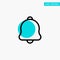 Alert, Bell, Notification, Sound turquoise highlight circle point Vector icon
