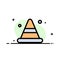 Alert, Cone, Construction, Road  Business Flat Line Filled Icon Vector Banner Template