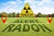 Alert dangerous Radon Gas: residential area polluted by dangerous natural radioactive gas that comes from the earth - concept with