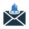 Alert, email, bell, mail, notification, notify, ring icon. Simple vector design