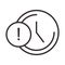 Alert icon, clock time warning, attention danger exclamation mark precaution, line style design