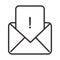 Alert icon, email message attention danger exclamation mark precaution, line style design