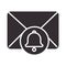 Alert icon, email receiving alarm, attention danger exclamation mark precaution silhouette style design