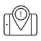 Alert icon, smartphone pointer location warning, attention danger exclamation mark precaution, line style design