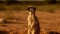 Alert meerkat standing in nature, watching with cute curiosity generated by AI