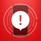 Alert message mobile notification. Danger error alerts, smartphone virus problem or insecure messaging spam problems