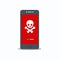 Alert notification on smartphone vector, malware concept, spam data, fraud internet error