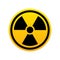 Alert about radioactive threat yellow round sign