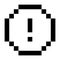 Alert Warning Exclamation mark Icon Pixel Art Style Black