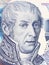 Alessandro Volta portrait from Italian money