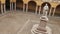 Alessandro Volta statue at University of Pavia, PV, Italy, tilted panoramic