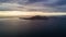 Alesund, Norway. Aerial view of Alesund, Norway at sunrise. Colorful sky over famous tourisitc destination with sunlight and