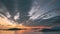 Alesund, Norway. Amazing Natural Bright Dramatic Sky In Warm Colours Above Alesund Valderoya And Islands In Sunset Time