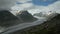 The Aletsch Glacier is the biggest glacier in European Alps. Timelapse 4K. Swiss Valais Canton, Switzerland.