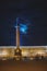 Alexander column at night illuminated by the moon.