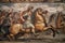 Alexander mosaic also know as Battle of issus mosaic from house of the faun in Pompei, created by AI
