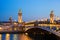 Alexandre III bridge in the evening, Paris, France