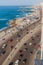 ALEXANDRIA, EGYPT - FEBRUARY 1, 2019: Aerial view of Corniche seaside drive in Alexandria, Egy