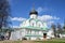 Alexandrov, Russia,May,02,2014, Russian scene: People walking near Troitsky cathedral in Aleksandrovskaya Sloboda