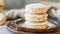 Alfajores traditional argentina sweet cookies on a table