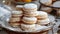 Alfajores traditional argentina sweet cookies on a table