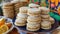 Alfajores traditional argentina sweet cookies on a table