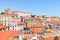 Alfama district, Lisbon. Roofs, Monastery, Church