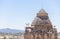 Alfiler tower, Gothic belfry adorned with glazed roof tiles, Trujillo, Spain