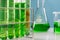 Algae fuel biofuel industry lab researching for alternative to fossil algae fuel or algal biofuel