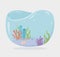 Algae reef shellsea water tank for fishes under sea cartoon