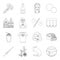 Algae, sports, city and other web icon in outline style.cooking, atelier,medicine icons in set collection.