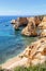 Algarve beach Praia da Marinha sea ocean portrait format vacation in Portugal