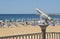 Algarve beach with telescope for tourists