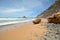 Algarve: Rocks at Surfer beach Praia do Castelejo near Sagres, Portugal