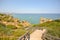 Algarve: Stairs to beach Praia do Camilo near Lagos, Portugal