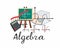 Algebra Icon. A set of subjects for designating school discipline