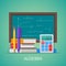 Algebra math science education concept vector poster in flat style design