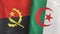 Algeria and Angola two flags textile cloth 3D rendering