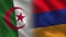 Algeria and Armenia Realistic Half Flags Together