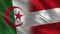 Algeria and Austria Realistic Half Flags Together