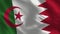 Algeria and Bahrain Realistic Half Flags Together