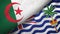 Algeria and British Indian Territory two flags textile cloth, fabric texture