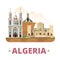 Algeria country design template Flat cartoon style
