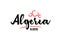 Algeria country with red love heart and its capital Algiers creative typography logo design